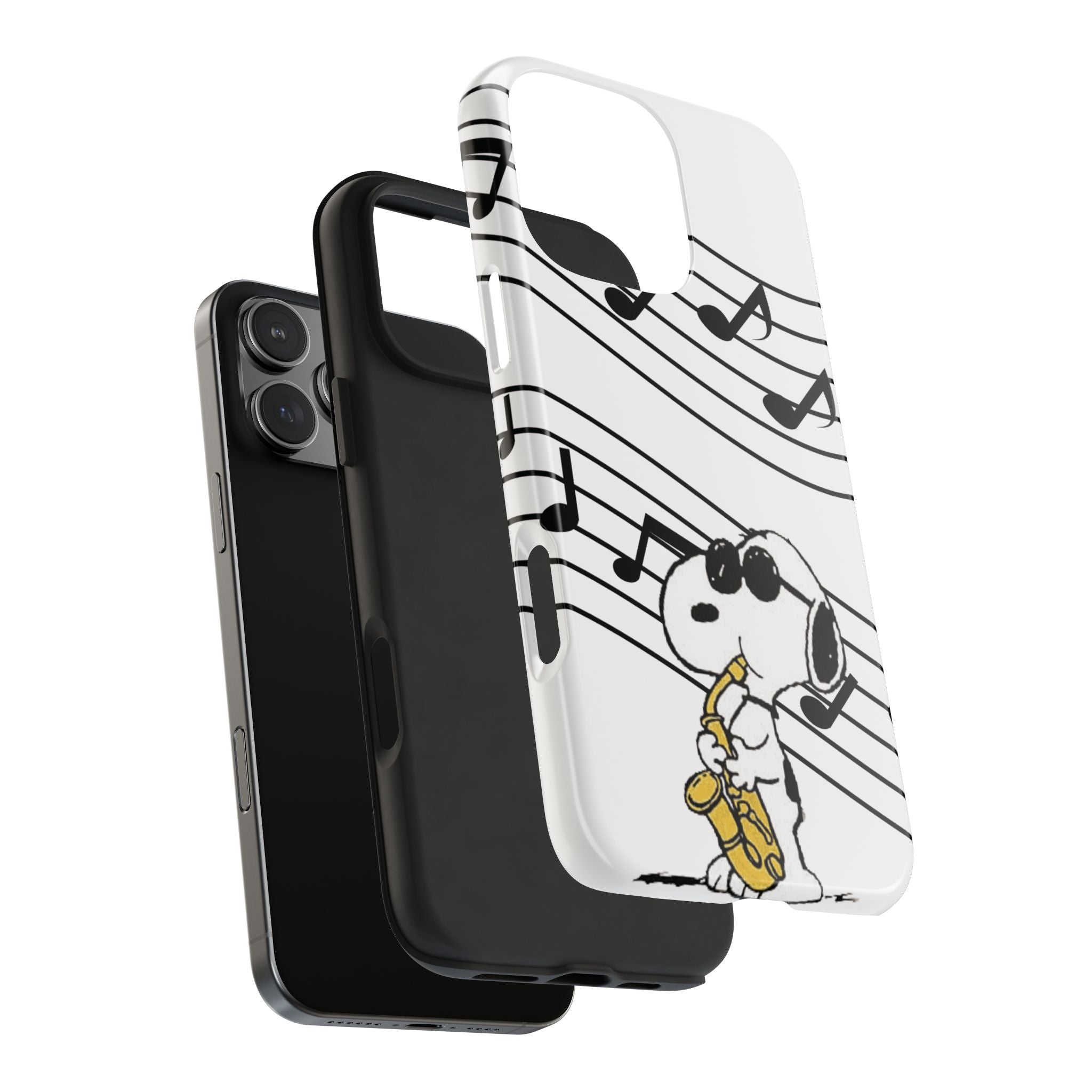 Snoopy Saxophone Tough Phone Case — Musical Notes Protective Cover