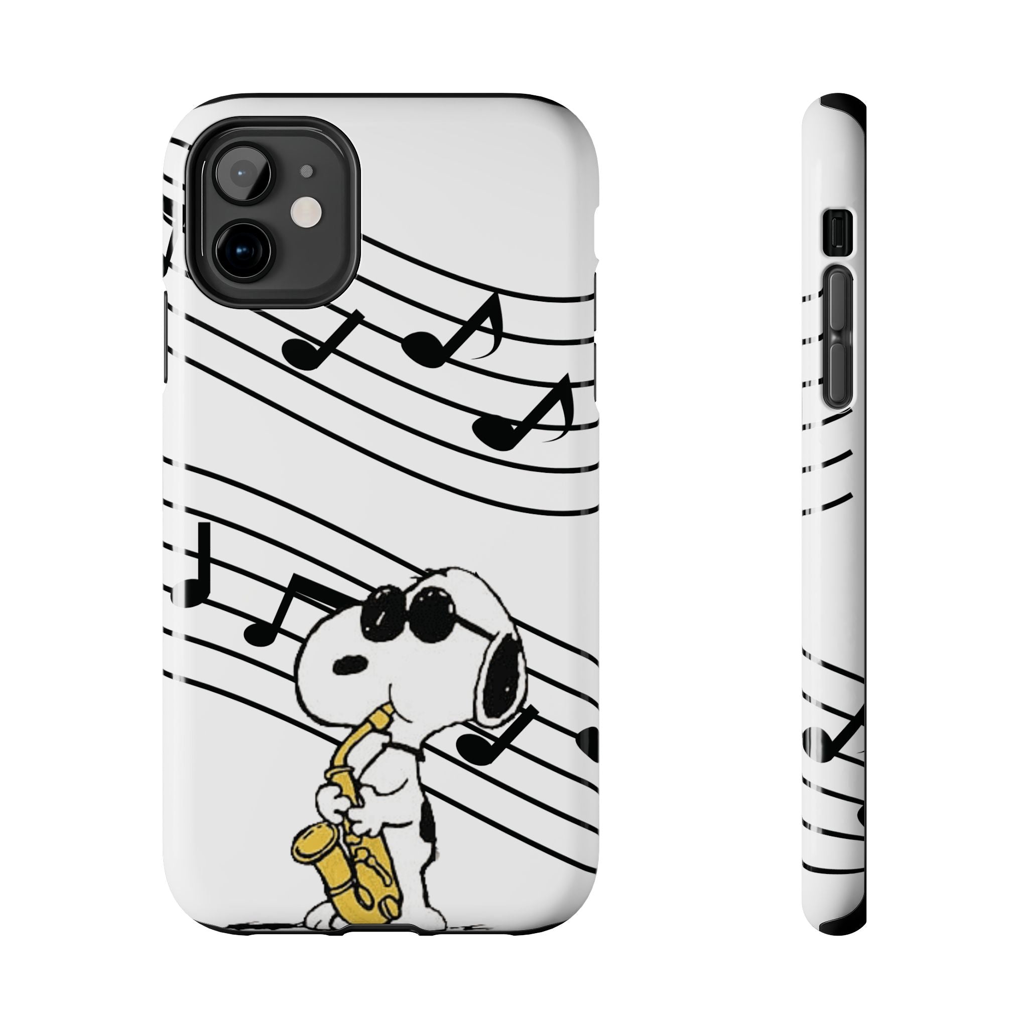 Snoopy Saxophone Tough Phone Case — Musical Notes Protective Cover