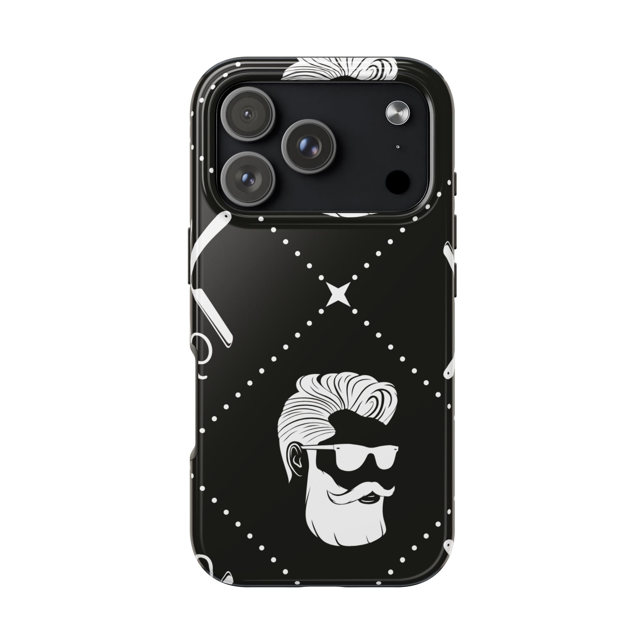 Bearded Barber Pattern Tough Phone Case — Cool Vintage Hipster Design