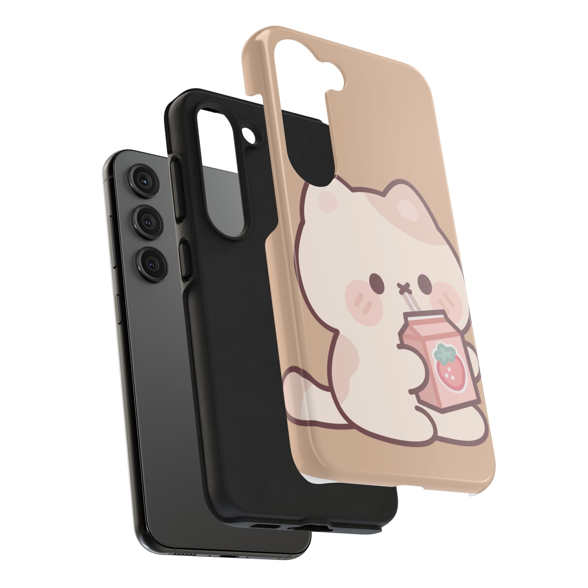 Kawaii Cat with Strawberry Milk Tough Phone Case