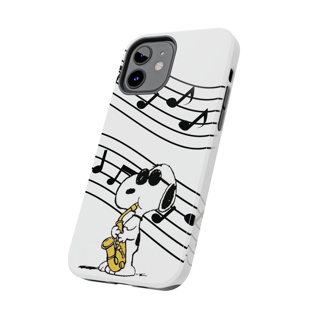 Snoopy Saxophone Tough Phone Case — Musical Notes Protective Cover