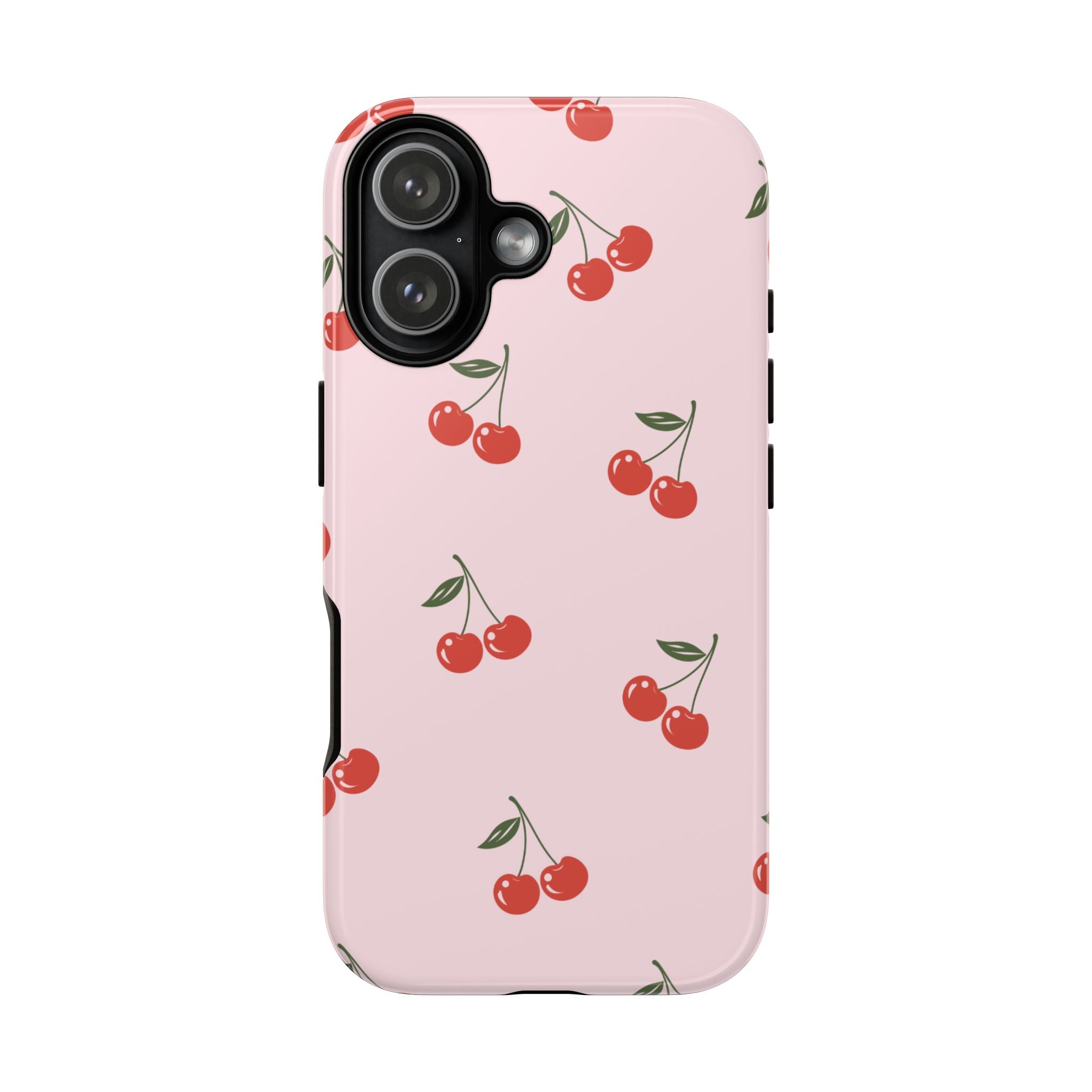 Cherry Pattern Phone Case — Cute Pink Retro Fruit iPhone Cover