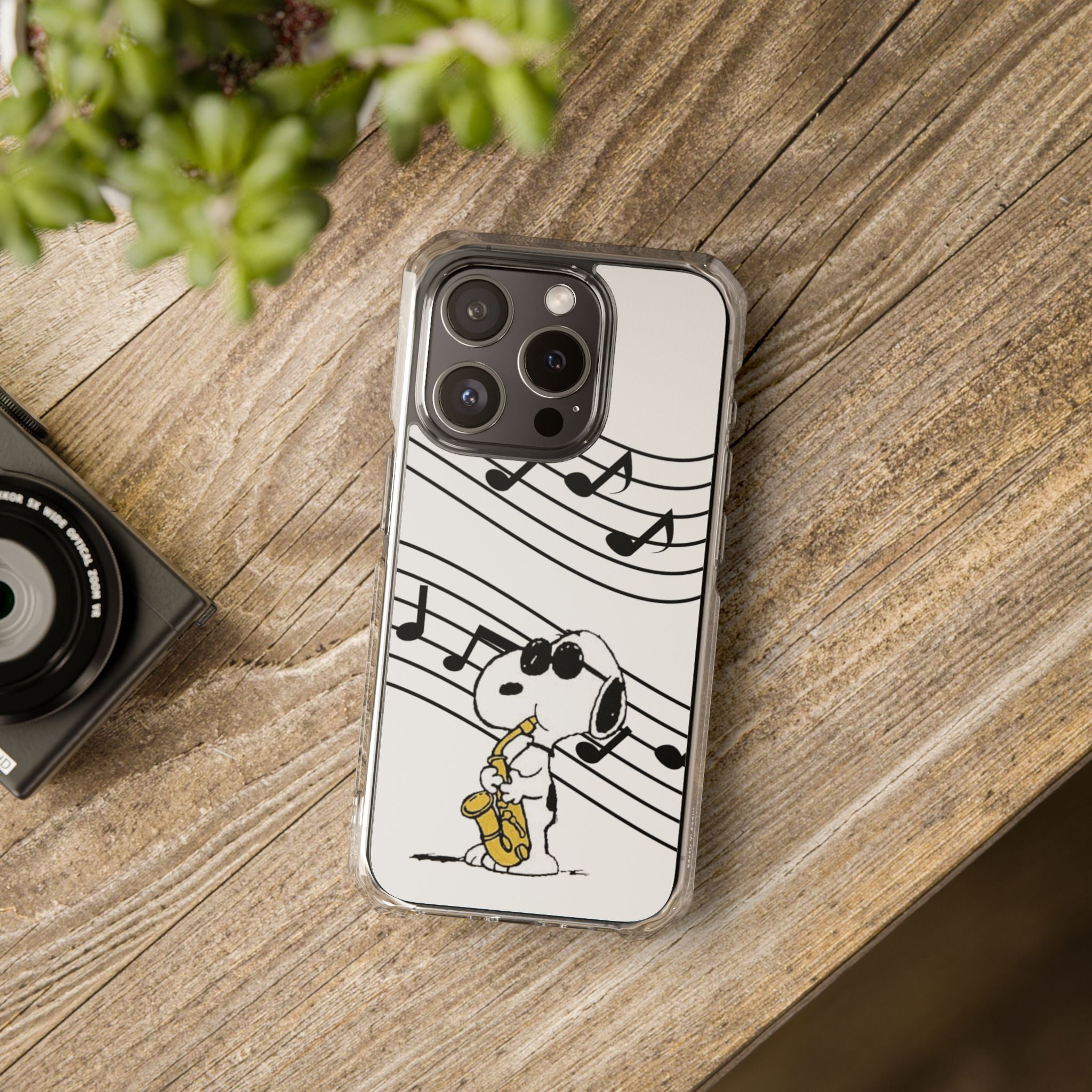 Clear Magnetic Phone Case — Musica con Snoopy