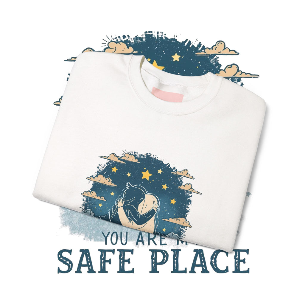 Safe Place Crewneck Sweatshirt — Comforting Hug Graphic