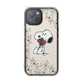 Clear Magnetic Phone Case — Flores con Snoopy