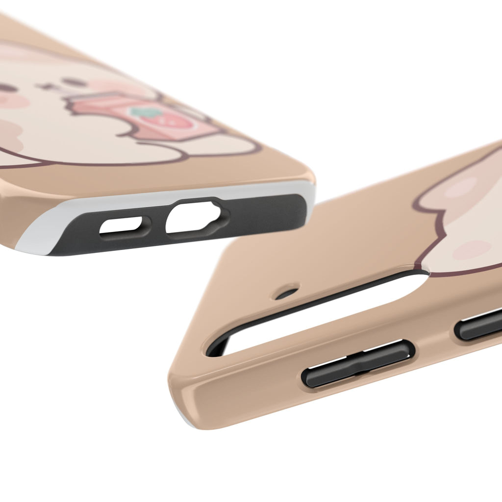 Kawaii Cat with Strawberry Milk Tough Phone Case