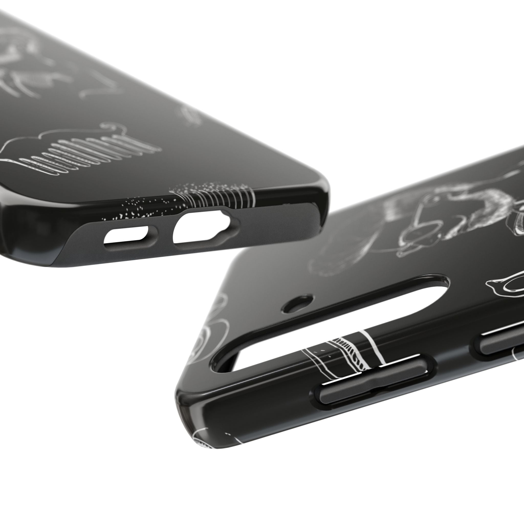 Bearded Barber Sketch Tough Phone Case — Hipster Grooming Design