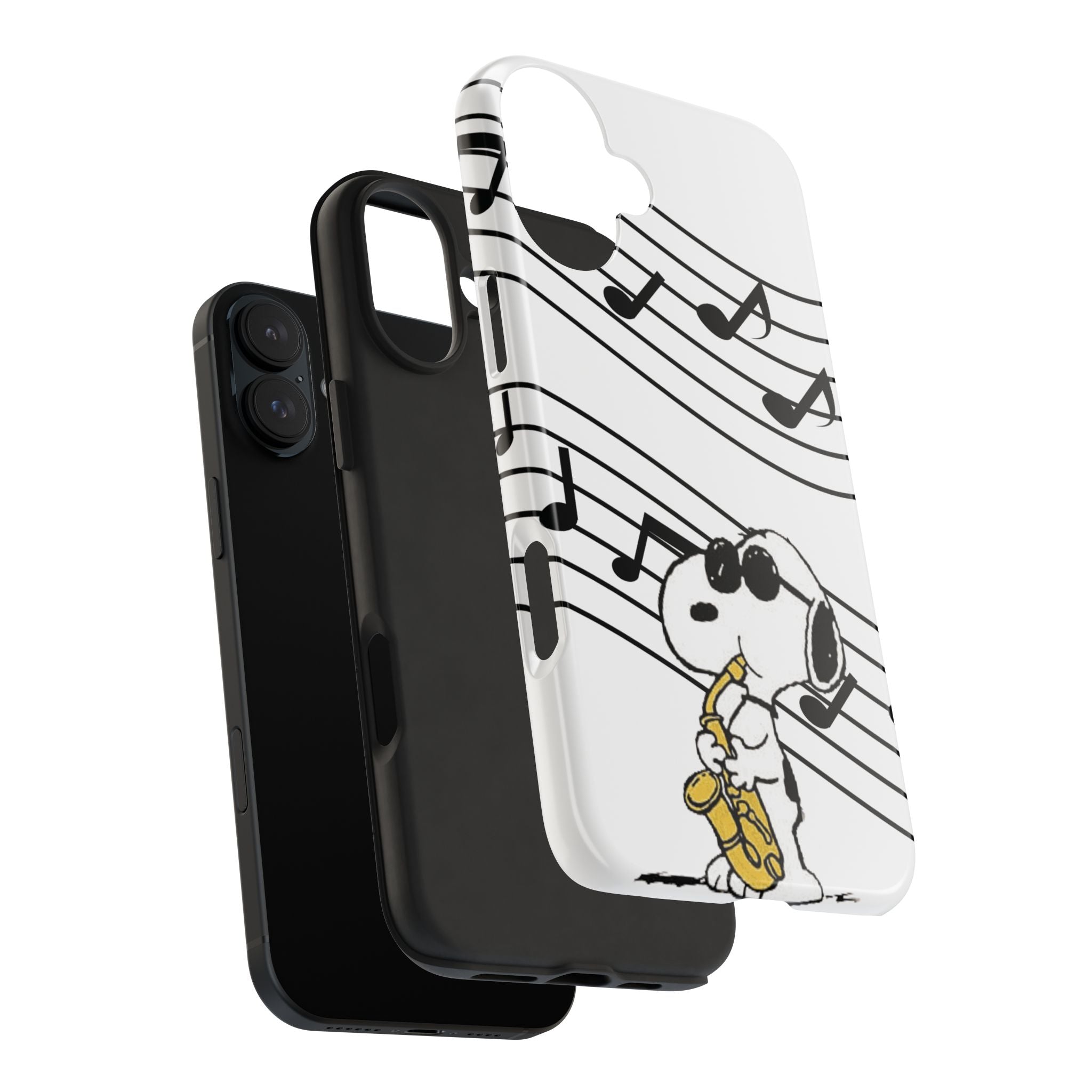 Snoopy Saxophone Tough Phone Case — Musical Notes Protective Cover