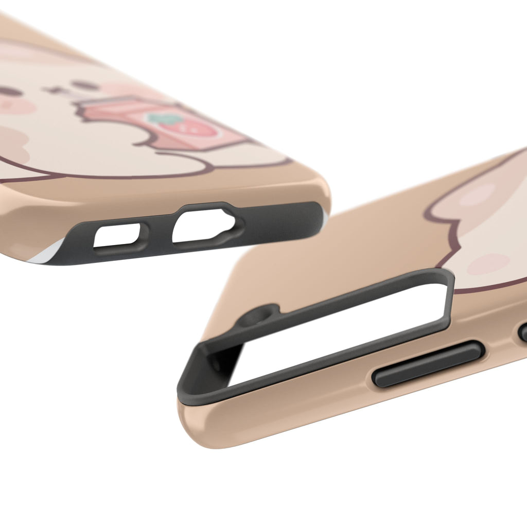 Kawaii Cat with Strawberry Milk Tough Phone Case