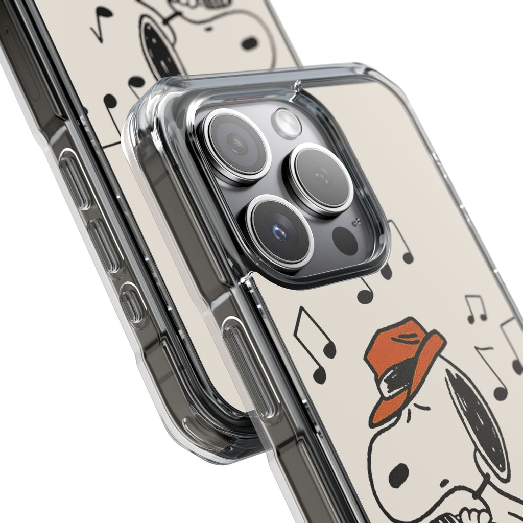 Clear Magnetic Phone Case — Cantando, snoopy