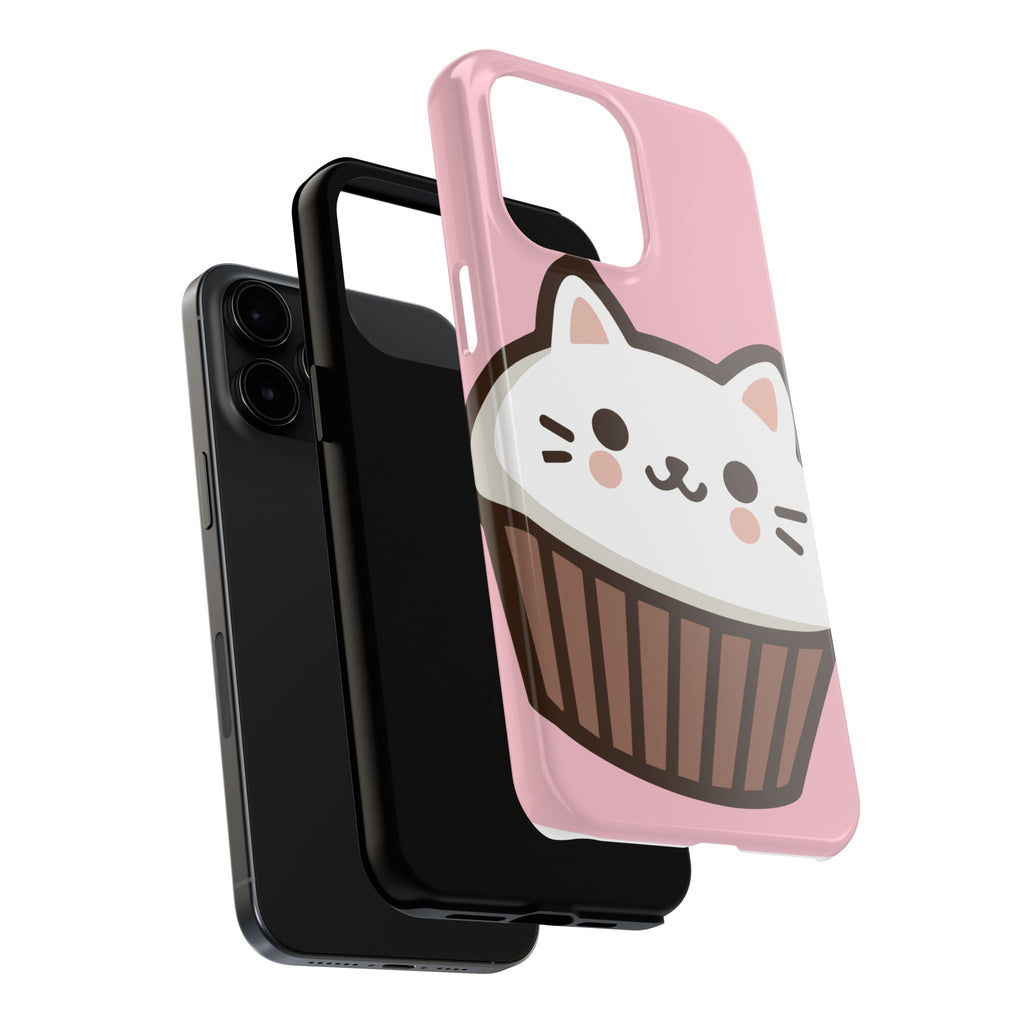 Cute Cat Cupcake Tough Phone Case — Pink Kawaii Protective Phone Cover