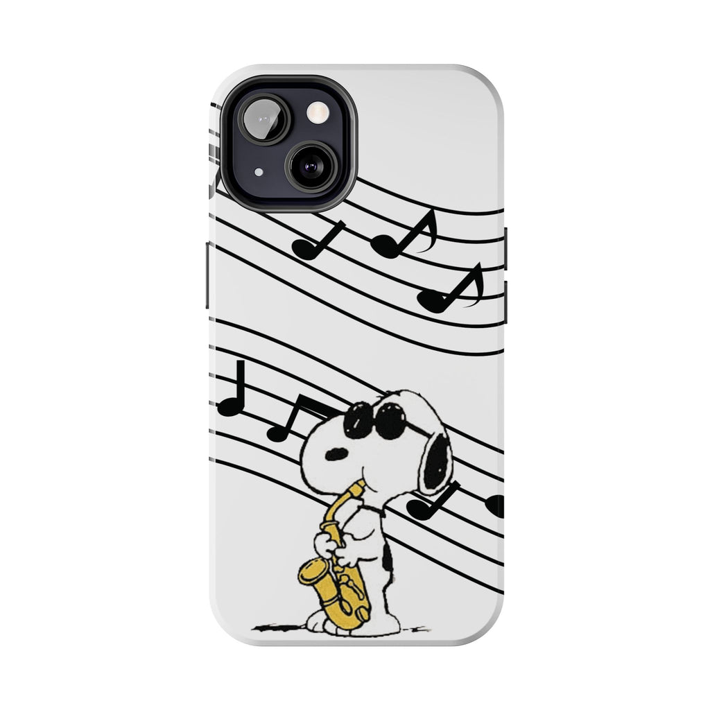 Snoopy Saxophone Tough Phone Case — Musical Notes Protective Cover