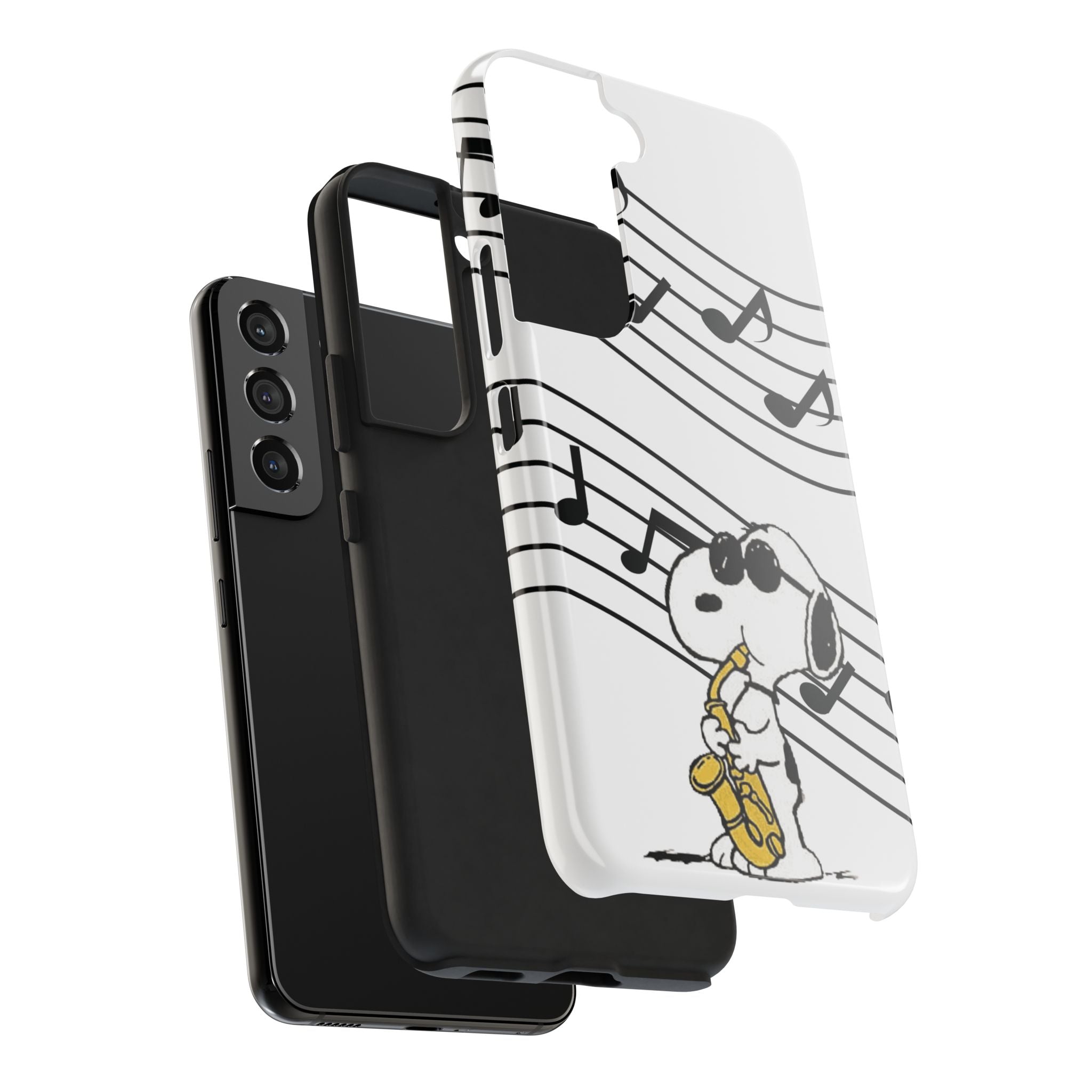 Snoopy Saxophone Tough Phone Case — Musical Notes Protective Cover