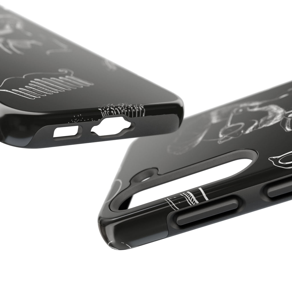 Bearded Barber Sketch Tough Phone Case — Hipster Grooming Design