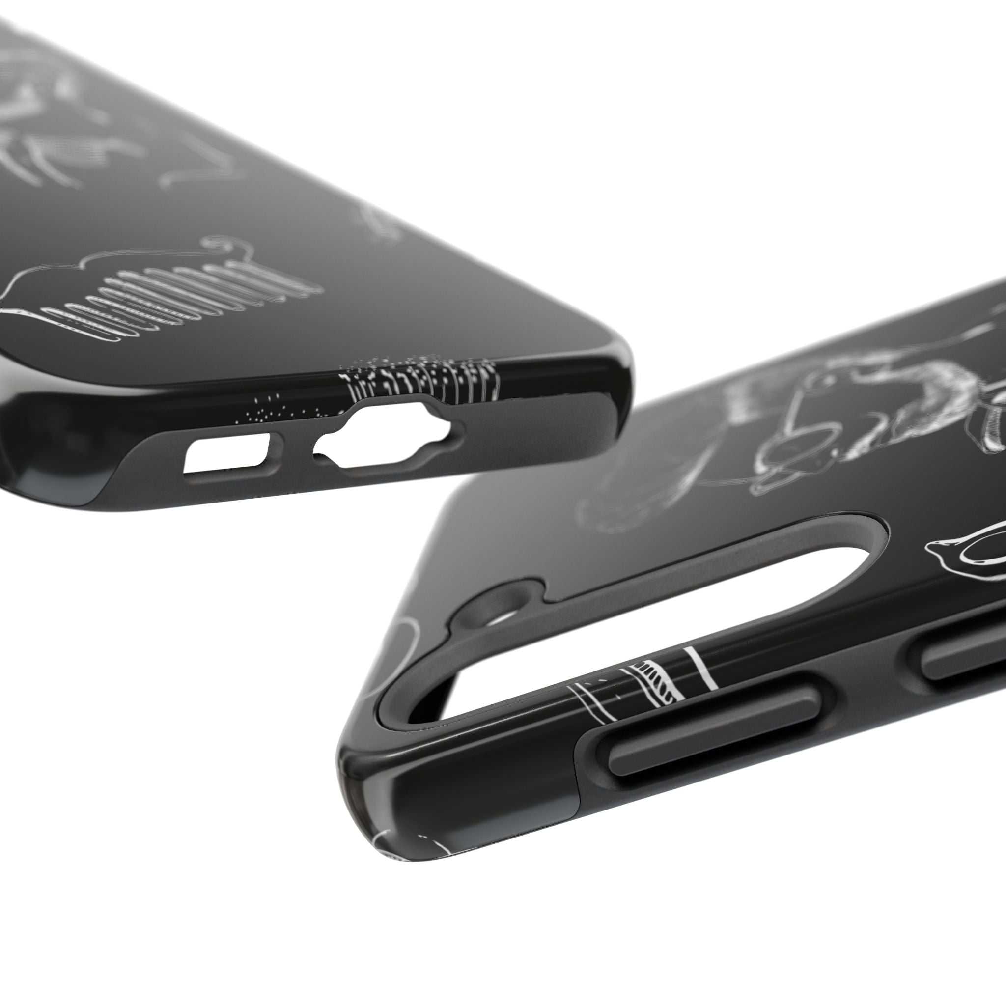 Bearded Barber Sketch Tough Phone Case — Hipster Grooming Design