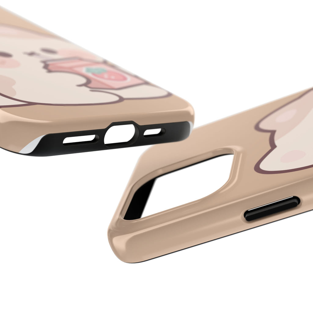 Kawaii Cat with Strawberry Milk Tough Phone Case
