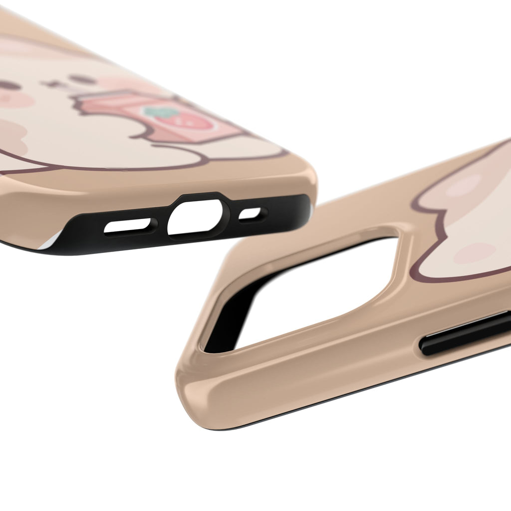 Kawaii Cat with Strawberry Milk Tough Phone Case
