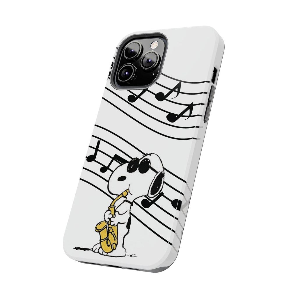 Snoopy Saxophone Tough Phone Case — Musical Notes Protective Cover