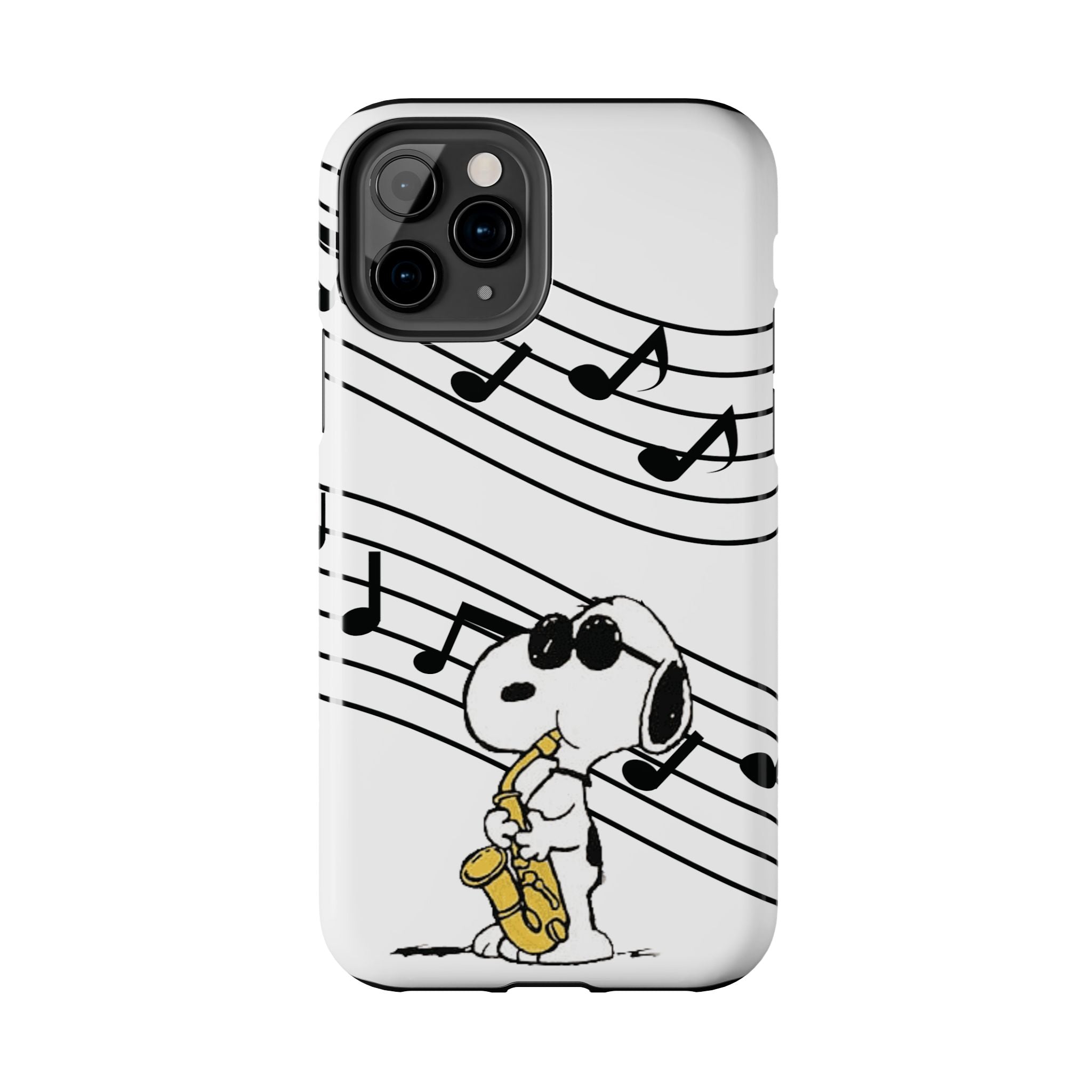 Snoopy Saxophone Tough Phone Case — Musical Notes Protective Cover