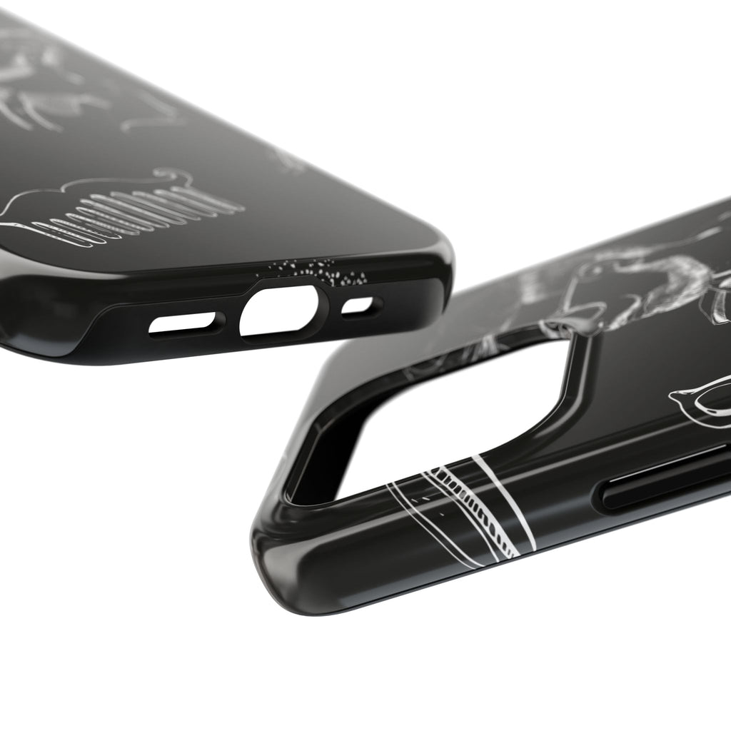 Bearded Barber Sketch Tough Phone Case — Hipster Grooming Design