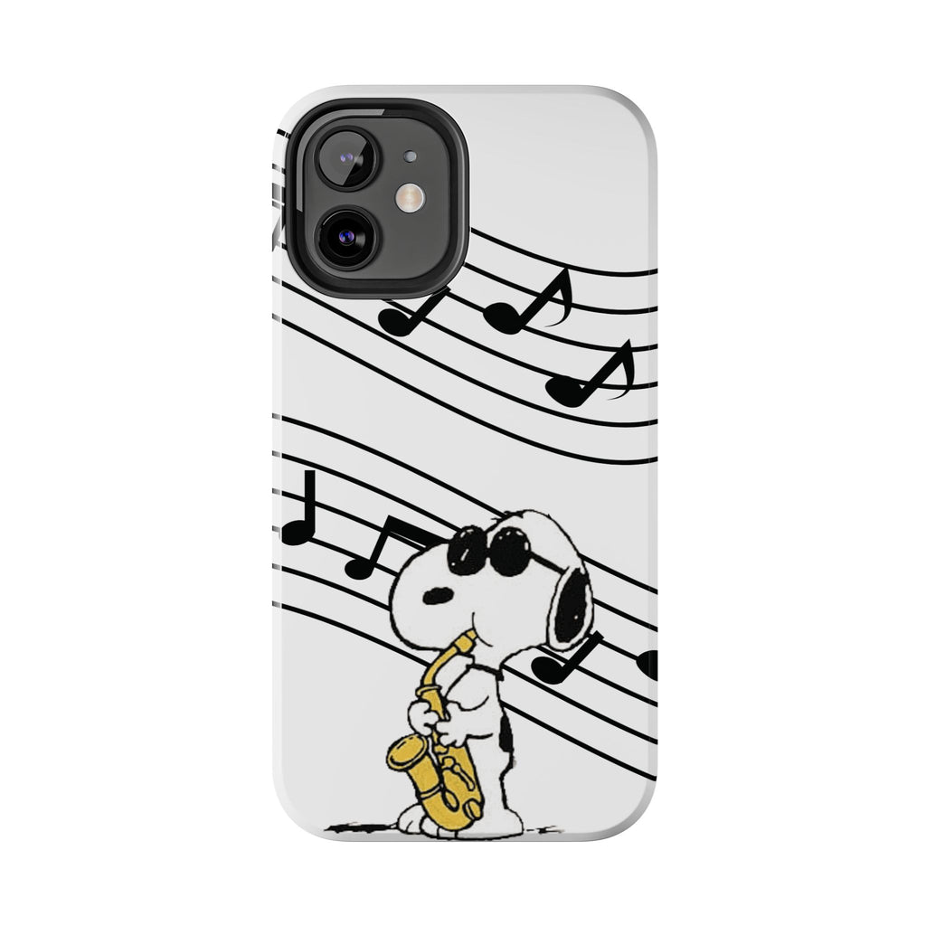 Snoopy Saxophone Tough Phone Case — Musical Notes Protective Cover