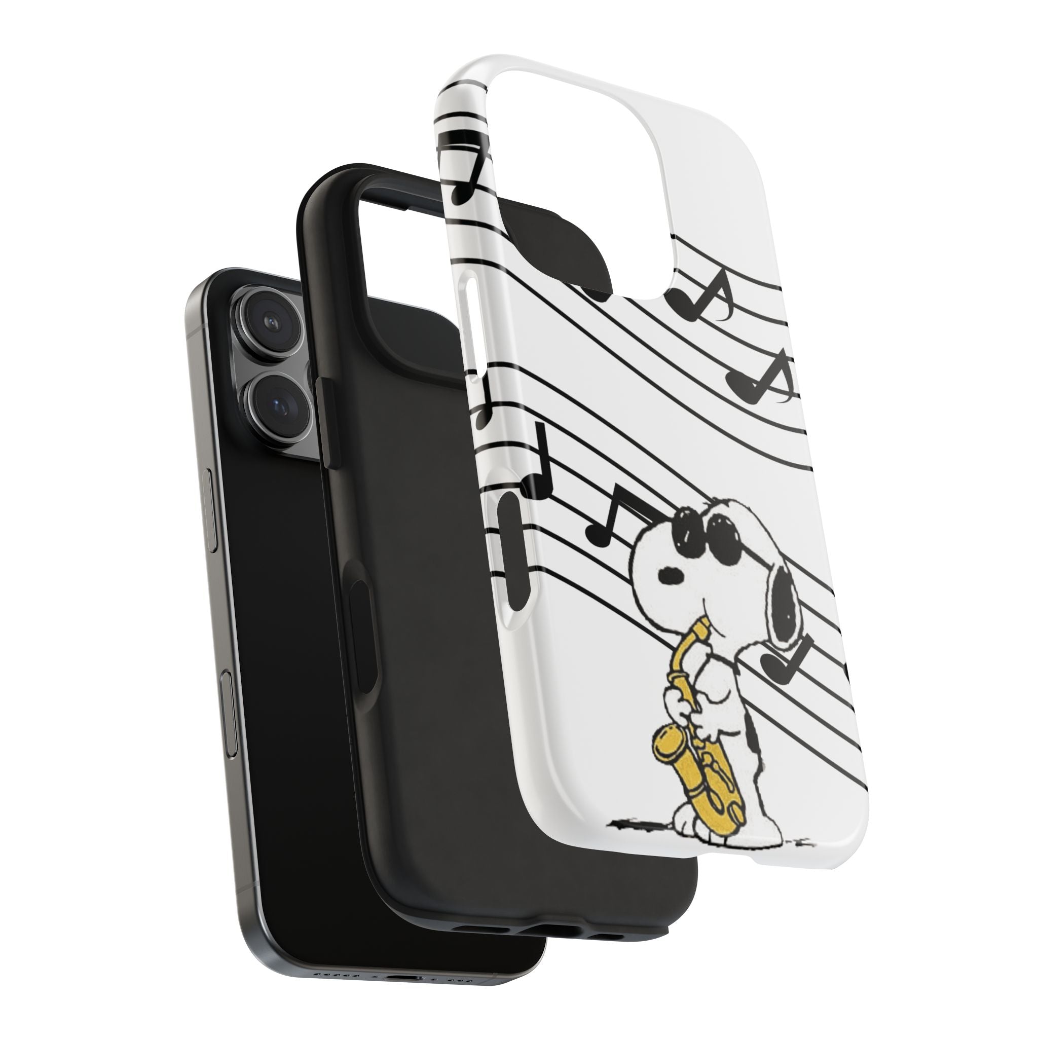 Snoopy Saxophone Tough Phone Case — Musical Notes Protective Cover