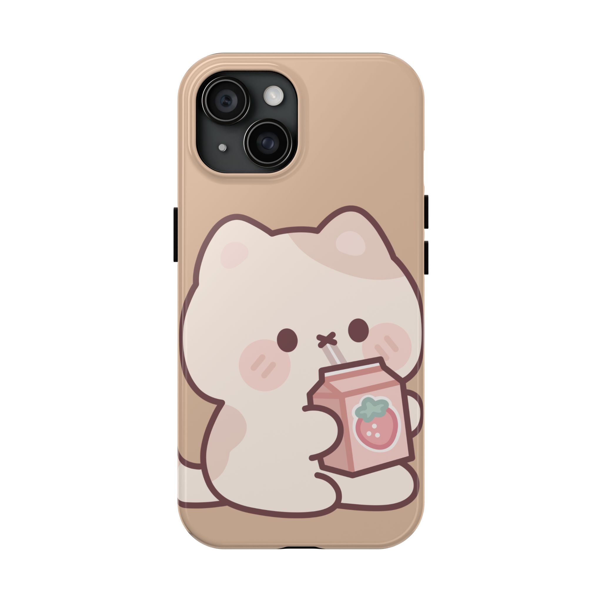 Kawaii Cat with Strawberry Milk Tough Phone Case
