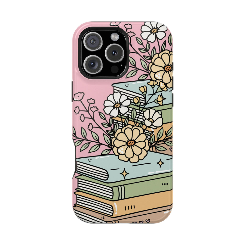 Flowers Bookstack Phone Case — Coffe Book Protective Cover