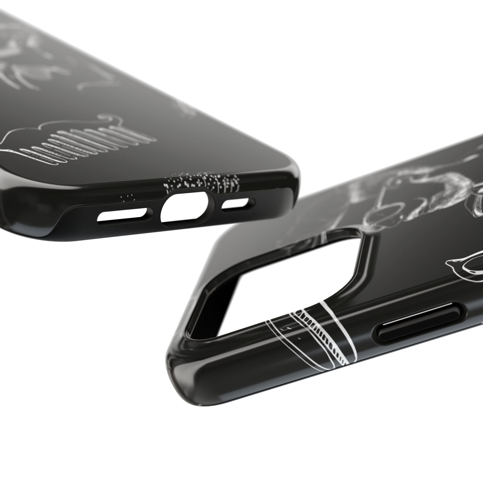Bearded Barber Sketch Tough Phone Case — Hipster Grooming Design