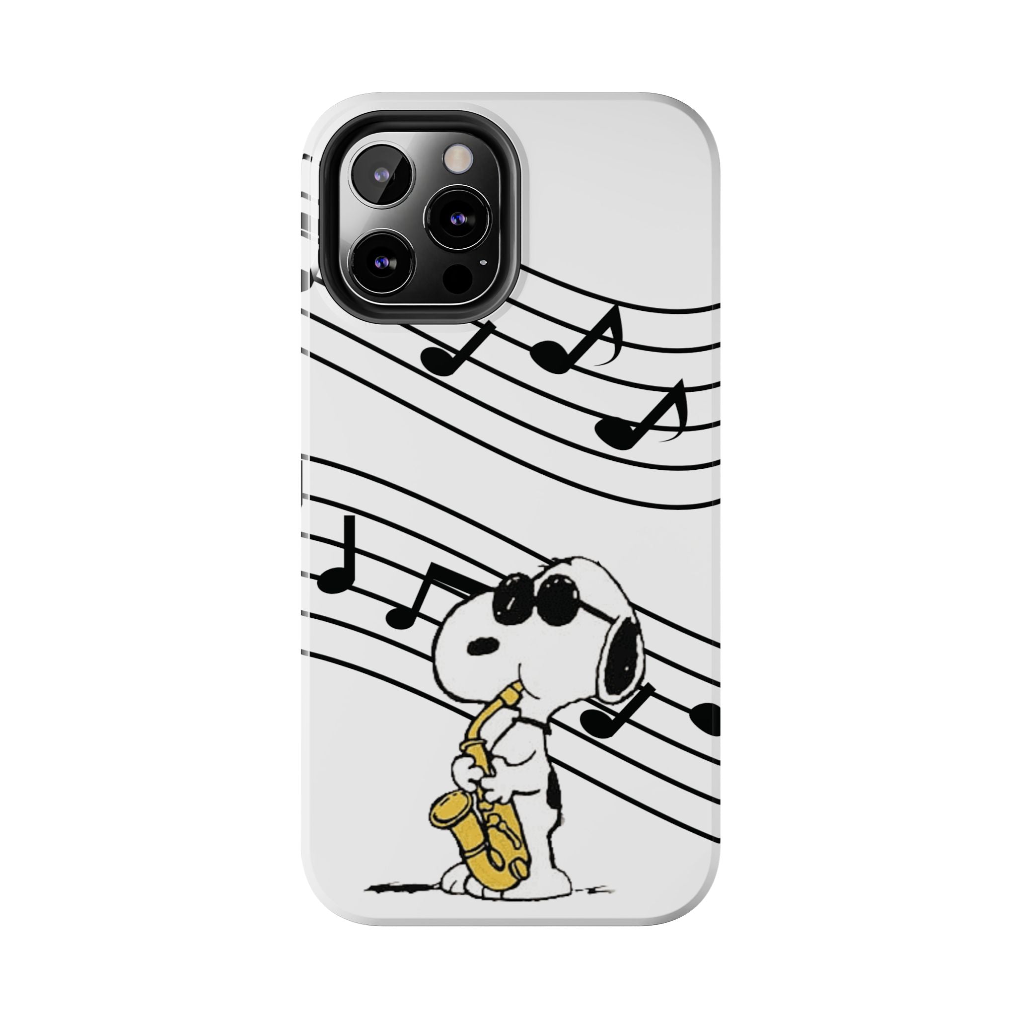 Snoopy Saxophone Tough Phone Case — Musical Notes Protective Cover