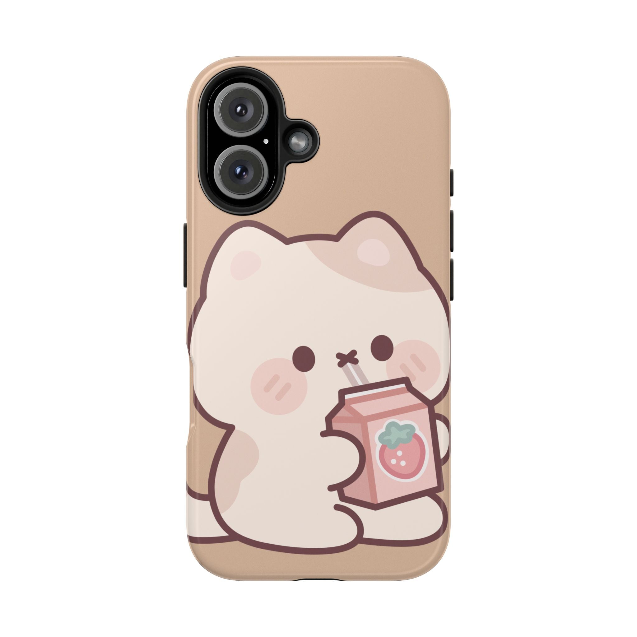 Kawaii Cat with Strawberry Milk Tough Phone Case