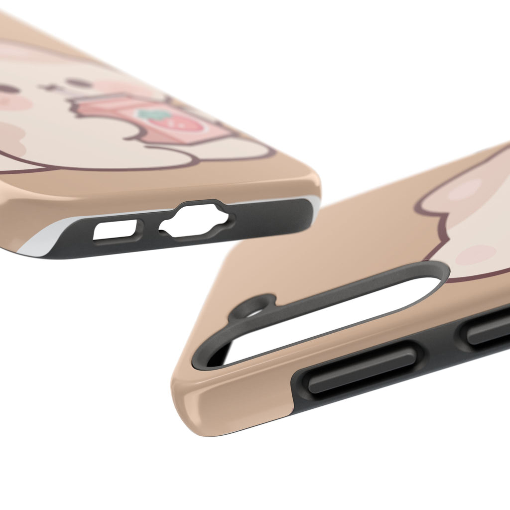 Kawaii Cat with Strawberry Milk Tough Phone Case