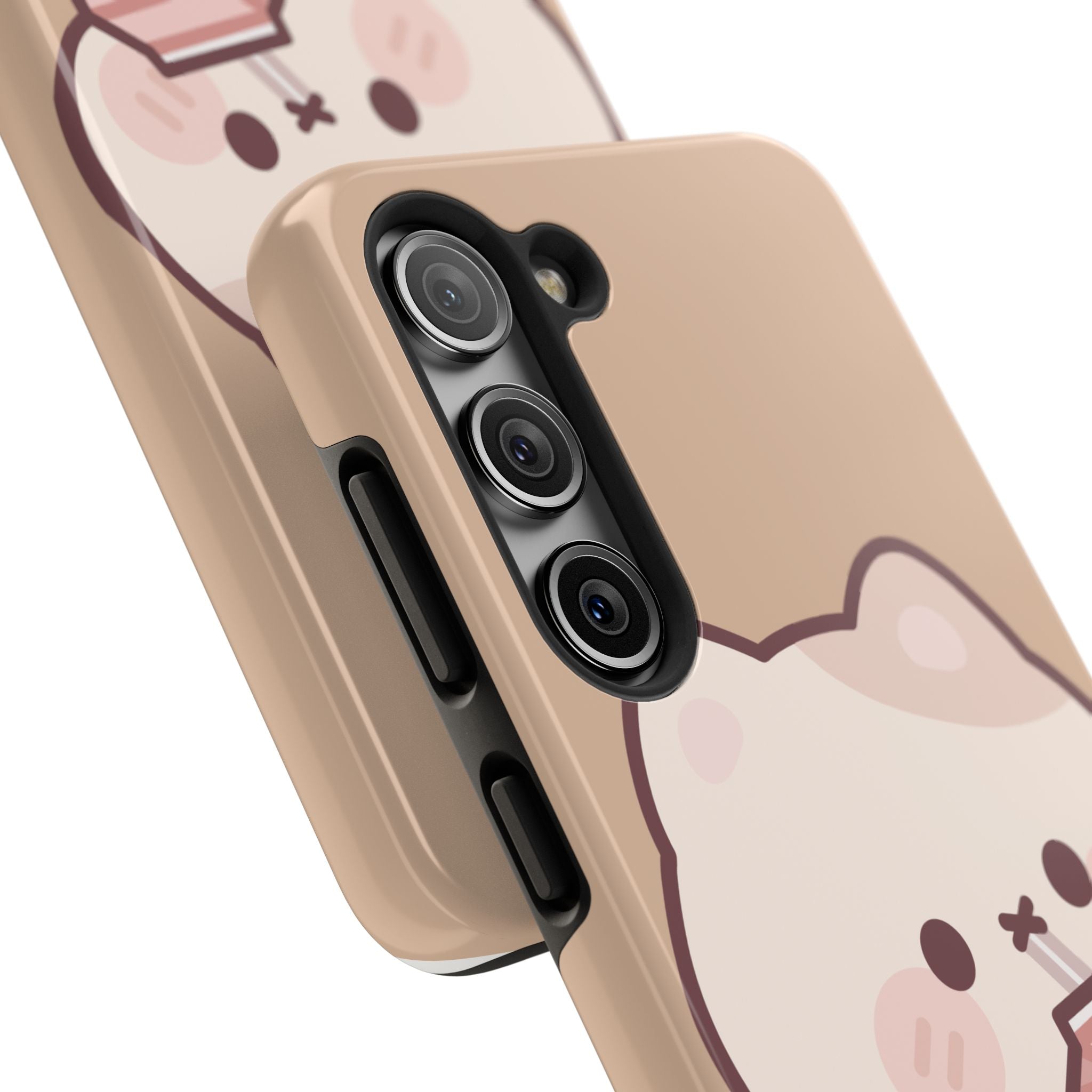 Kawaii Cat with Strawberry Milk Tough Phone Case