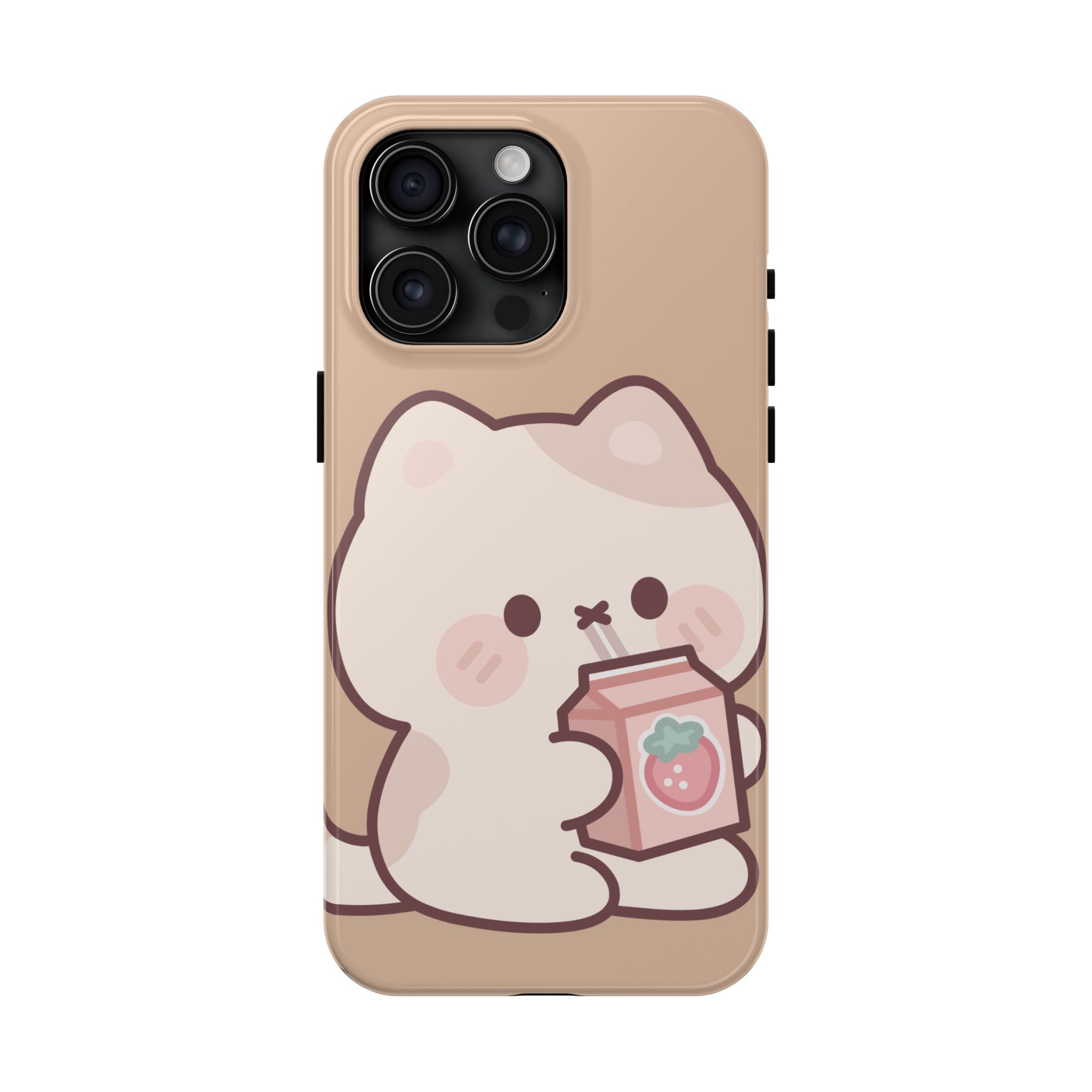 Kawaii Cat with Strawberry Milk Tough Phone Case