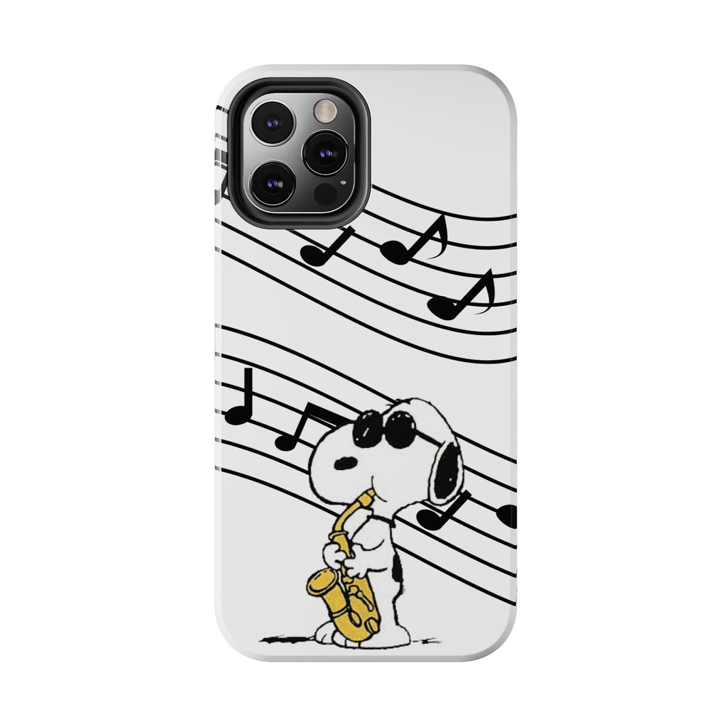 Snoopy Saxophone Tough Phone Case — Musical Notes Protective Cover