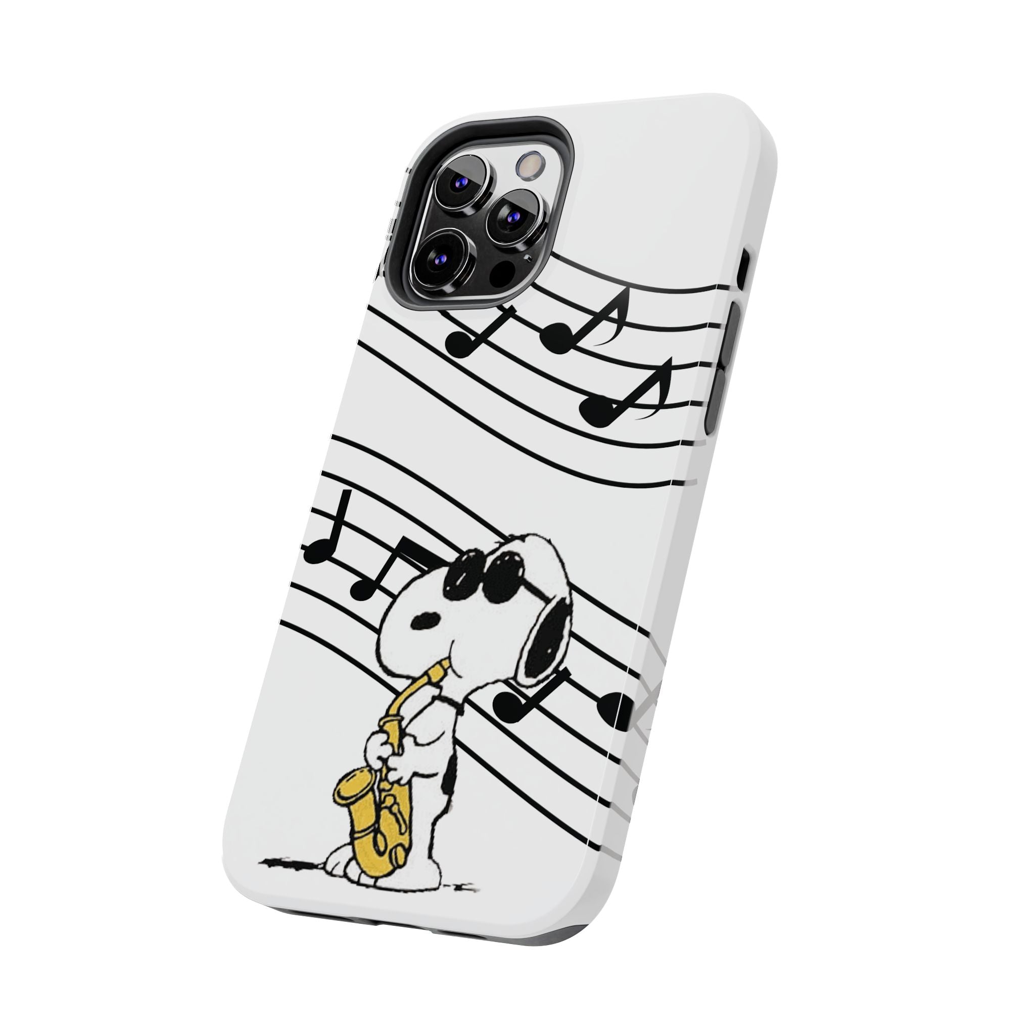 Snoopy Saxophone Tough Phone Case — Musical Notes Protective Cover