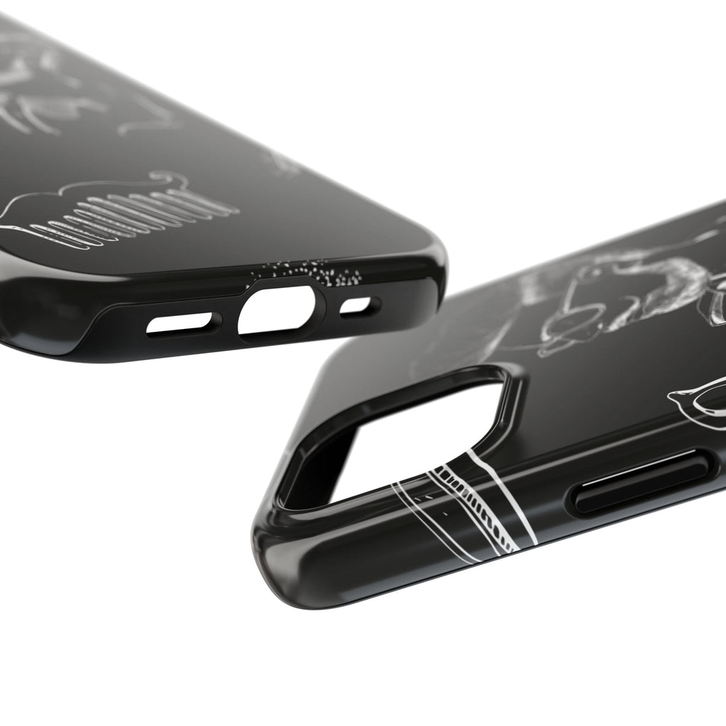 Bearded Barber Sketch Tough Phone Case — Hipster Grooming Design