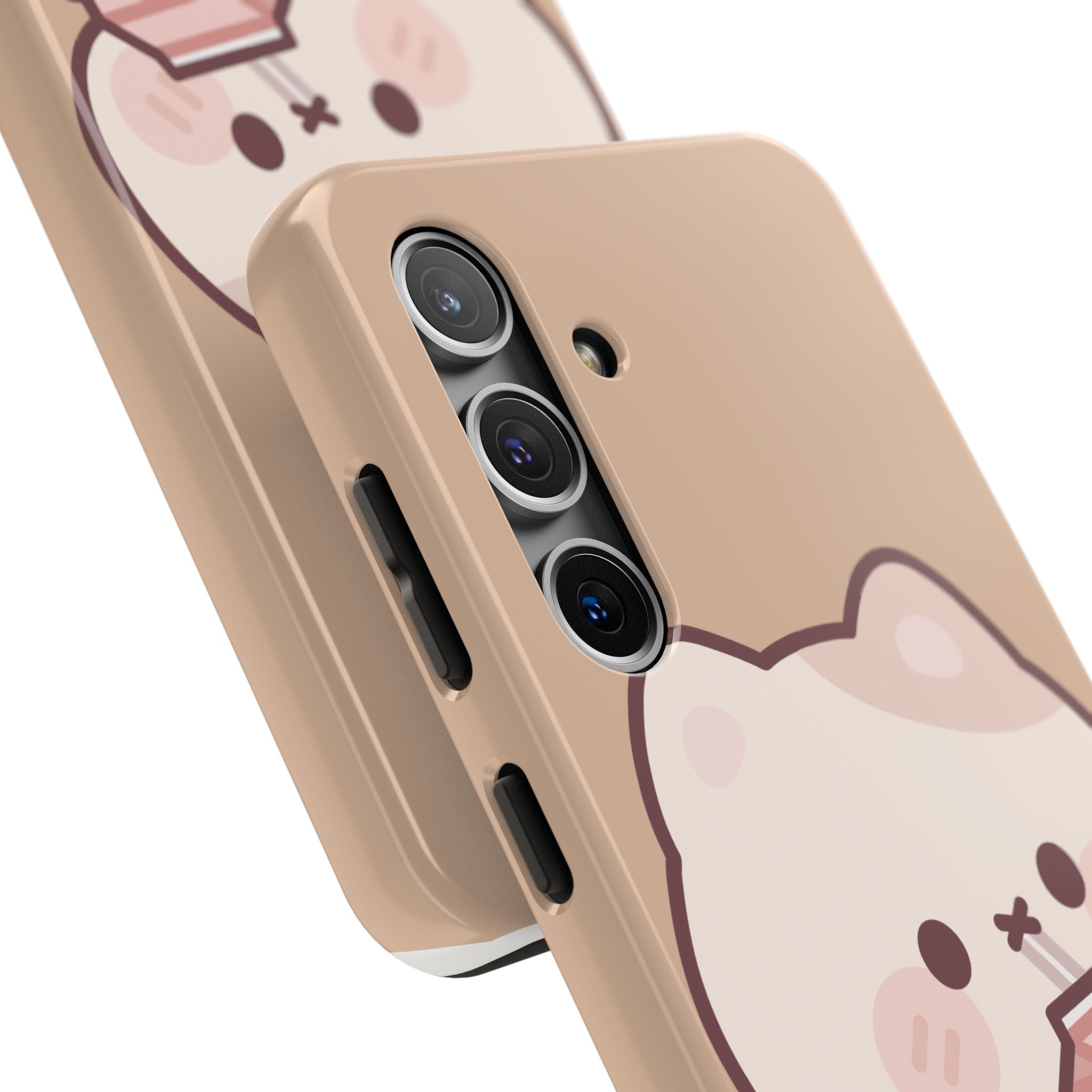 Kawaii Cat with Strawberry Milk Tough Phone Case