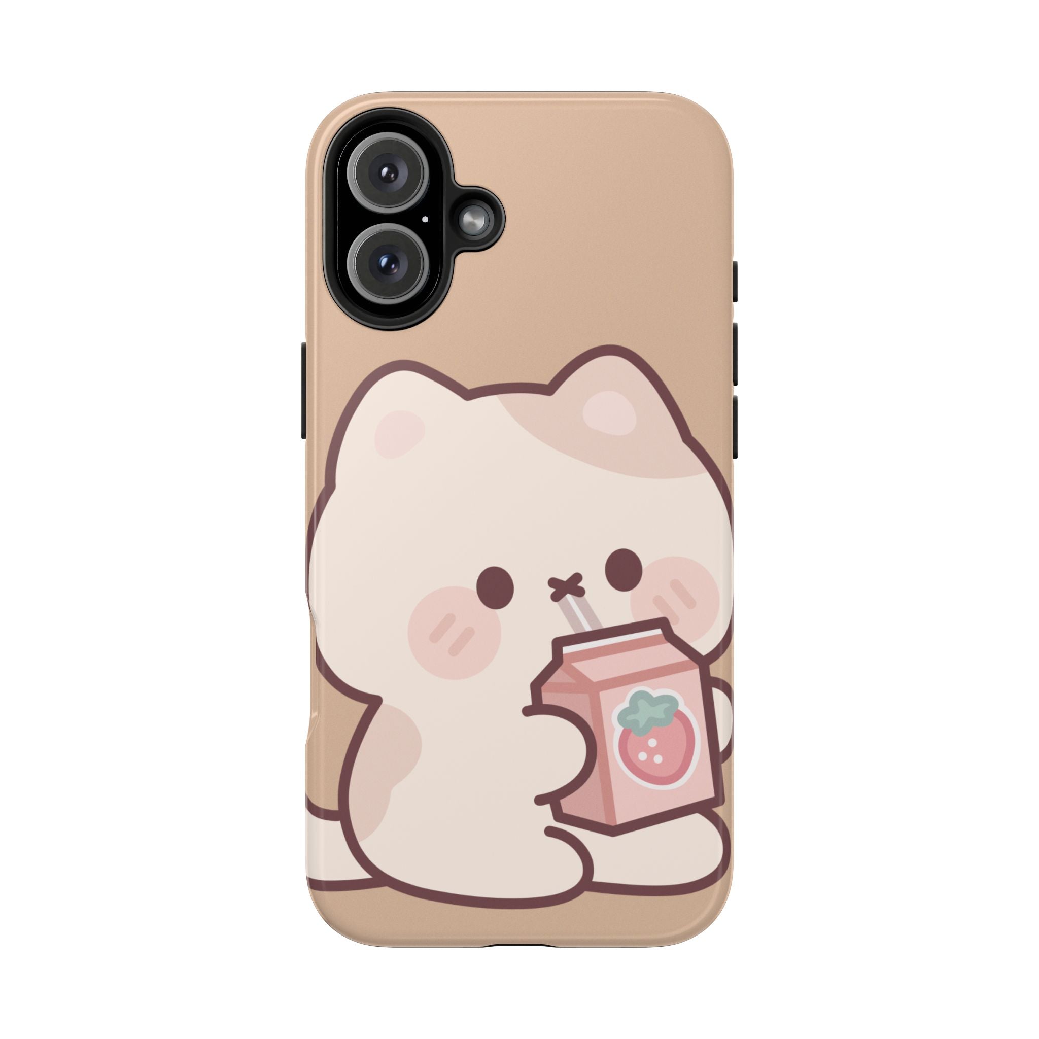 Kawaii Cat with Strawberry Milk Tough Phone Case