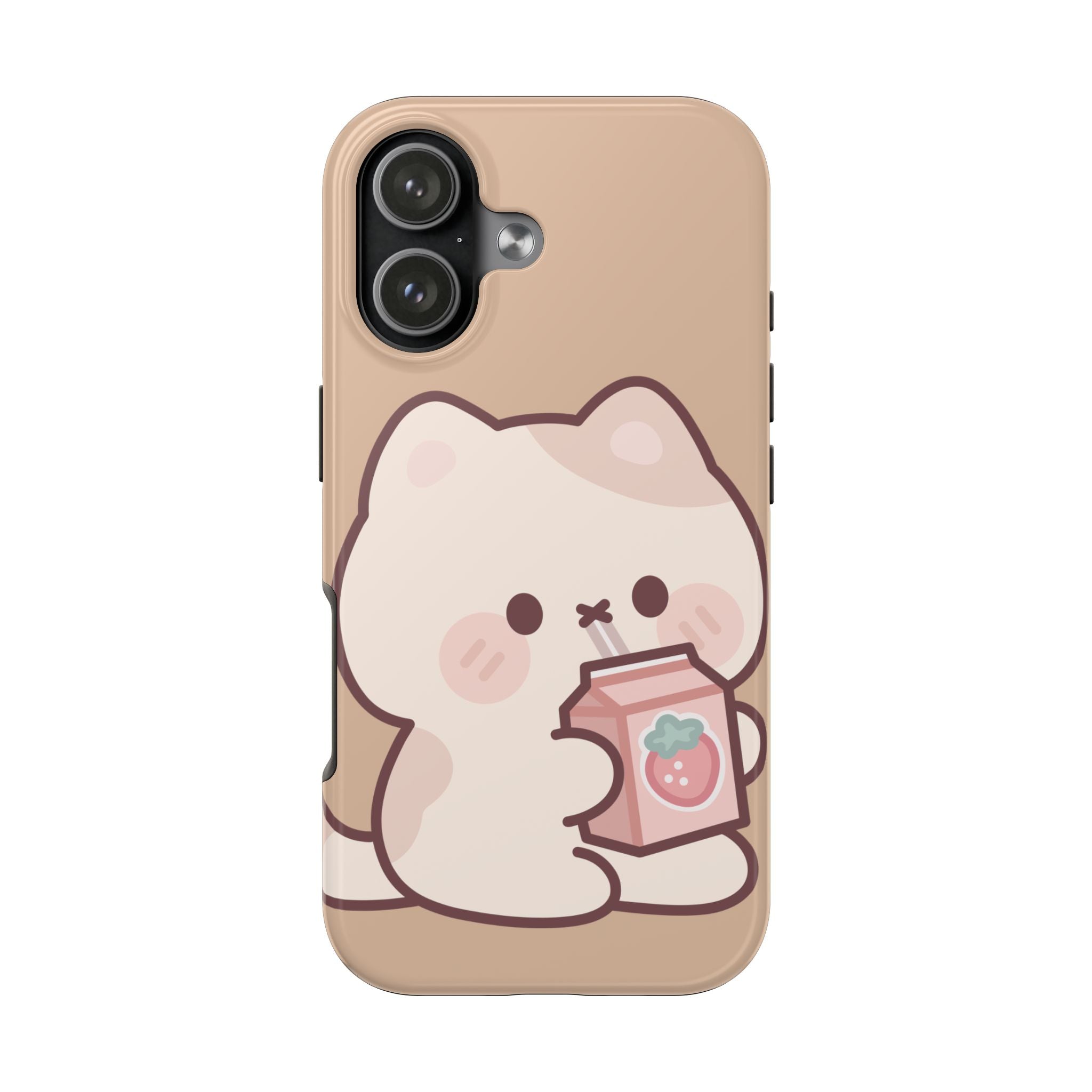 Kawaii Cat with Strawberry Milk Tough Phone Case