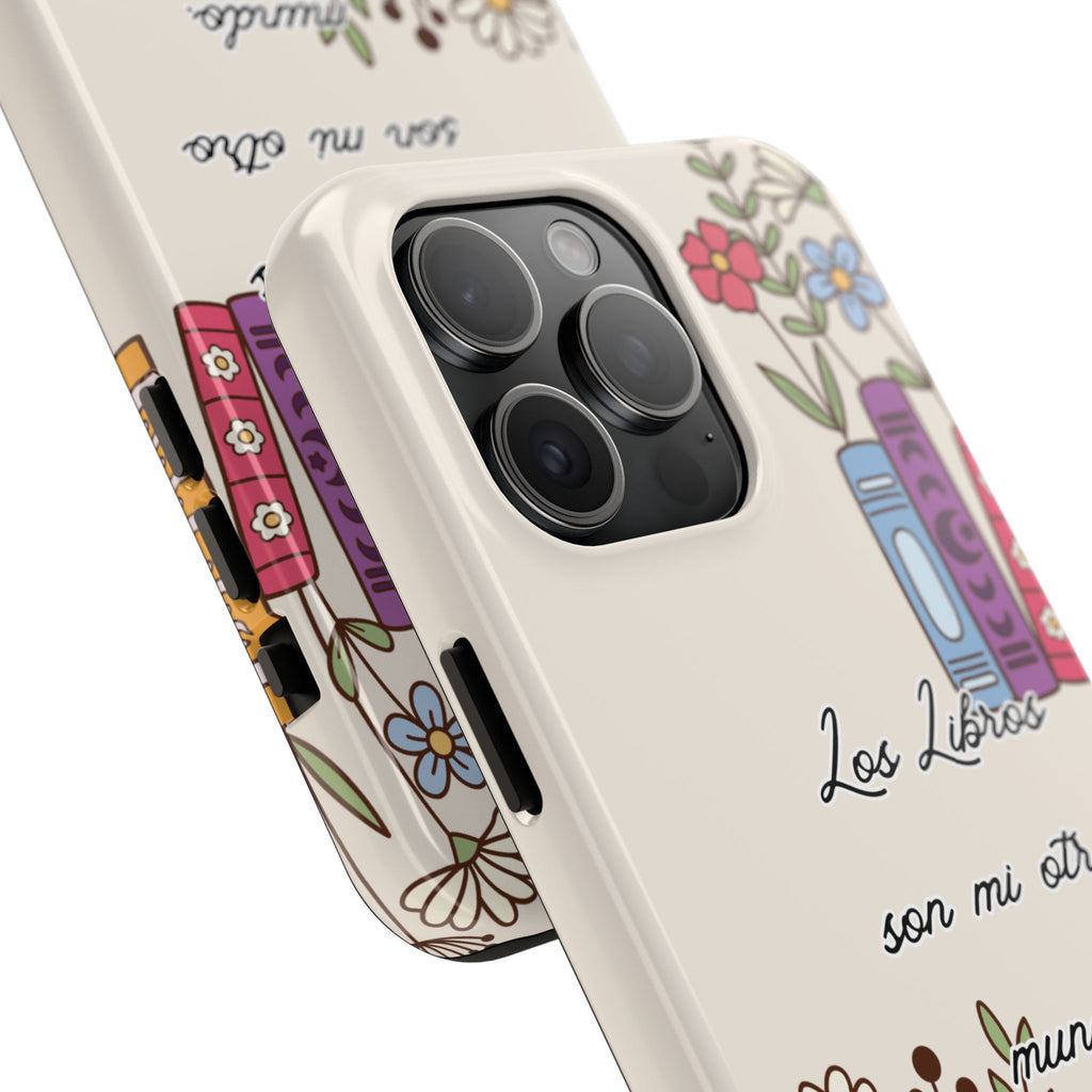 Los Libros son mi otro mundo. Books Tough Phone Case — Cozy Booklover Protective Cover