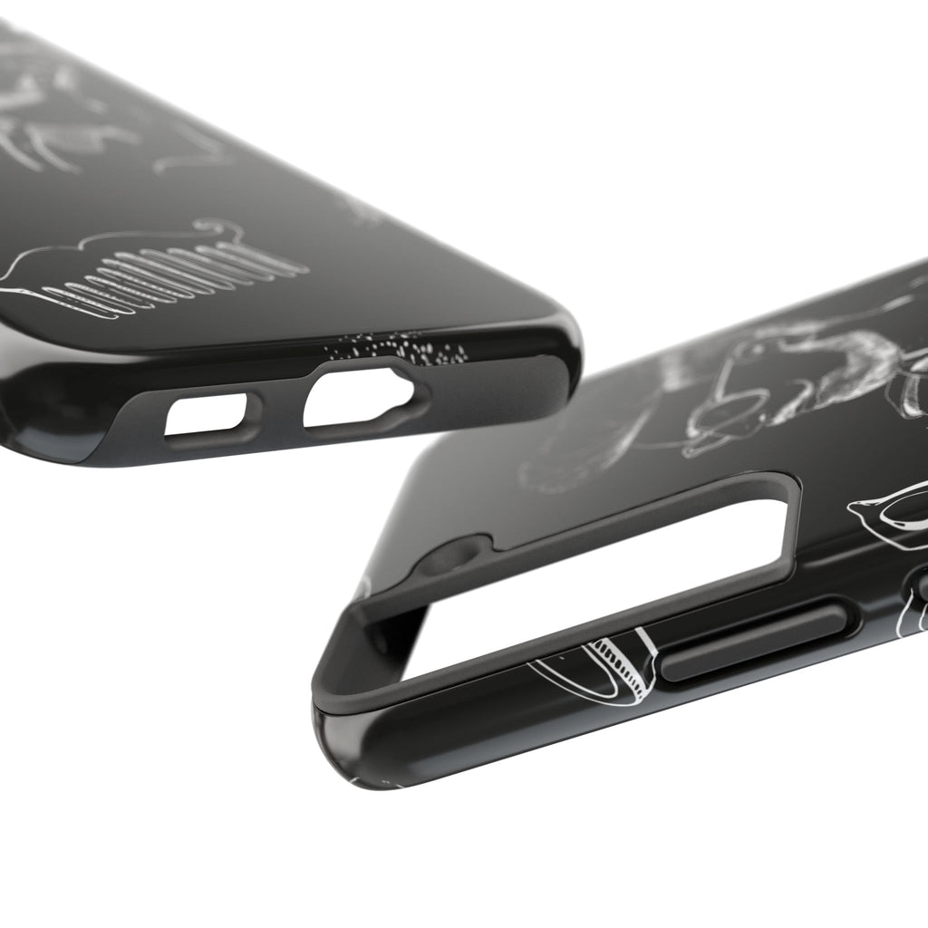 Bearded Barber Sketch Tough Phone Case — Hipster Grooming Design