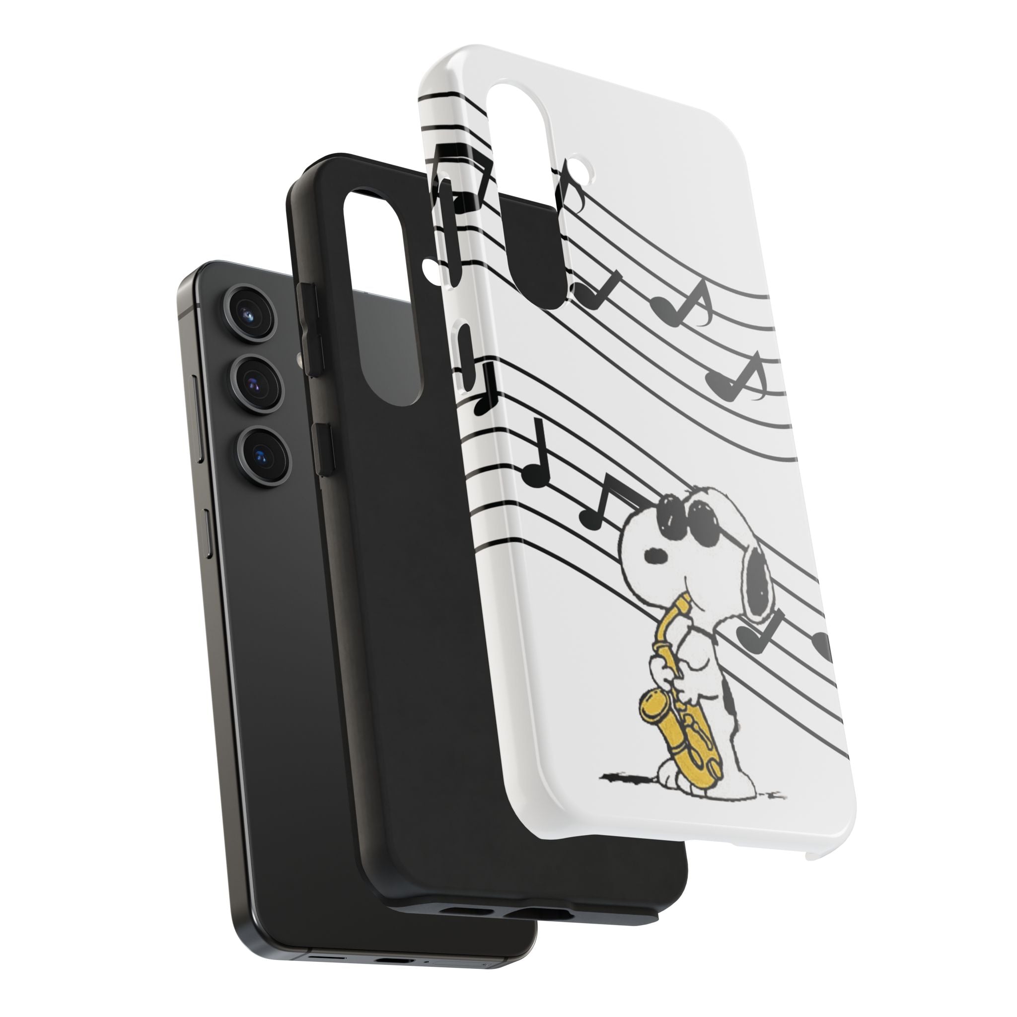 Snoopy Saxophone Tough Phone Case — Musical Notes Protective Cover