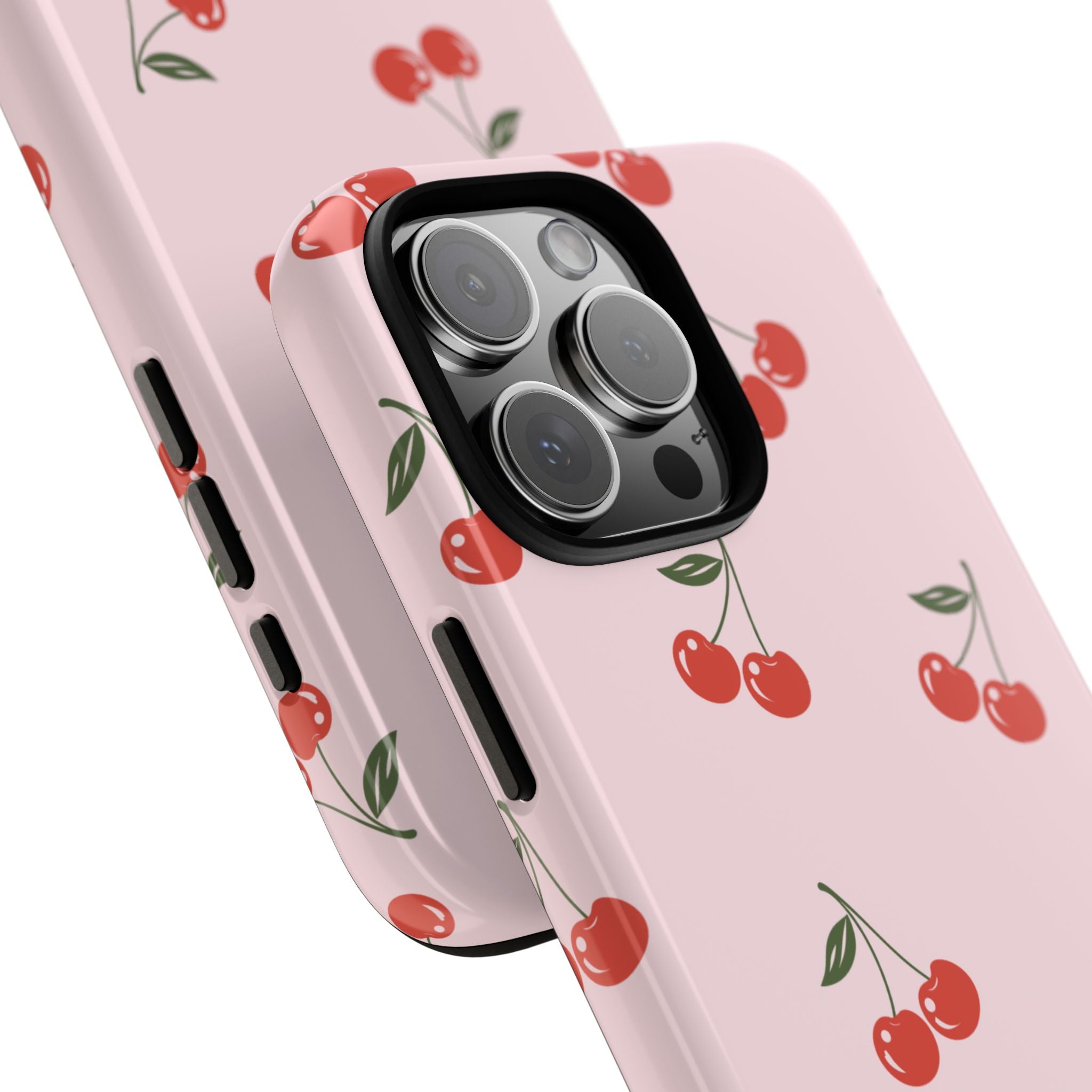 Cherry Pattern Phone Case — Cute Pink Retro Fruit iPhone Cover