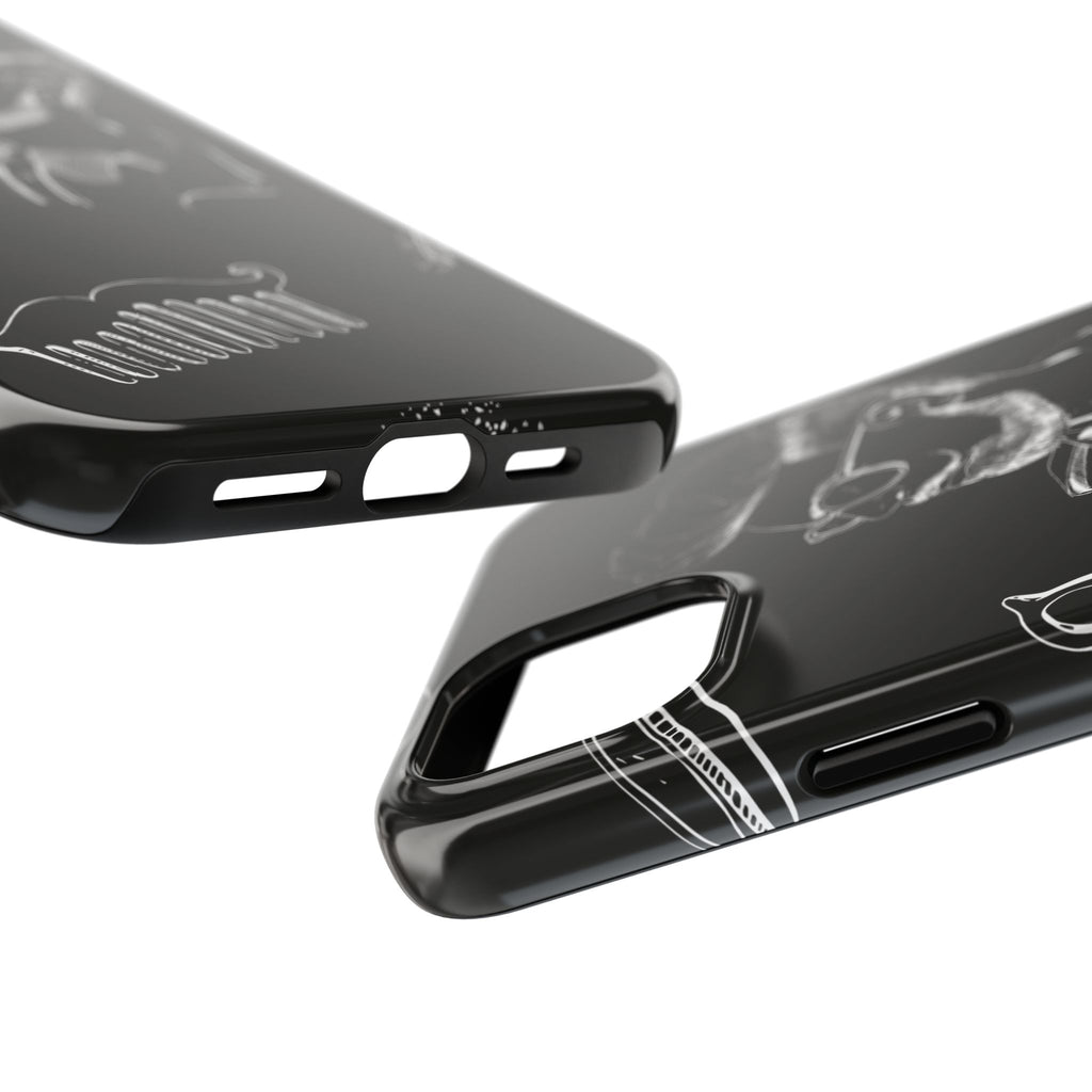 Bearded Barber Sketch Tough Phone Case — Hipster Grooming Design