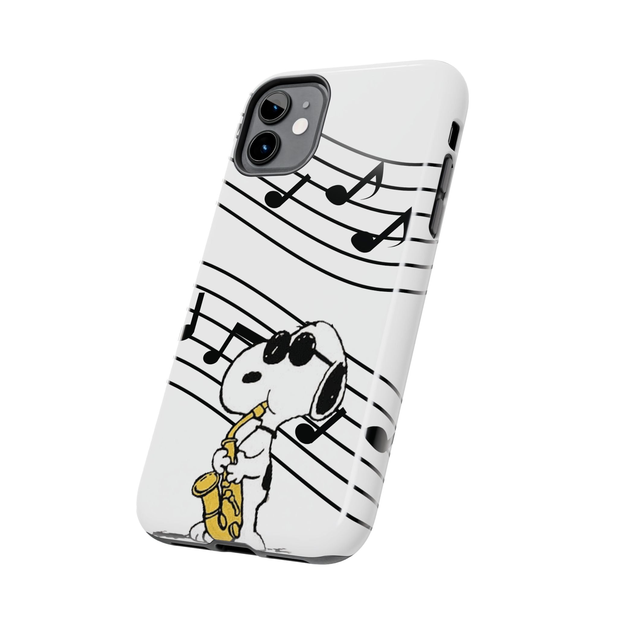 Snoopy Saxophone Tough Phone Case — Musical Notes Protective Cover
