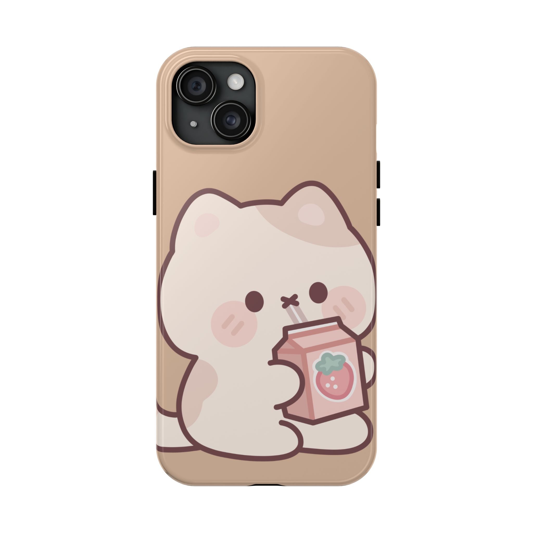 Kawaii Cat with Strawberry Milk Tough Phone Case