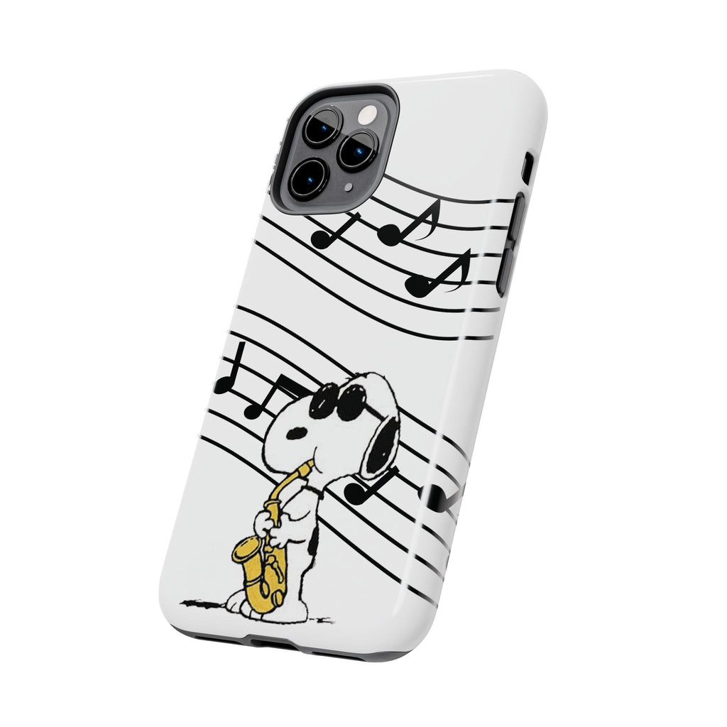 Snoopy Saxophone Tough Phone Case — Musical Notes Protective Cover