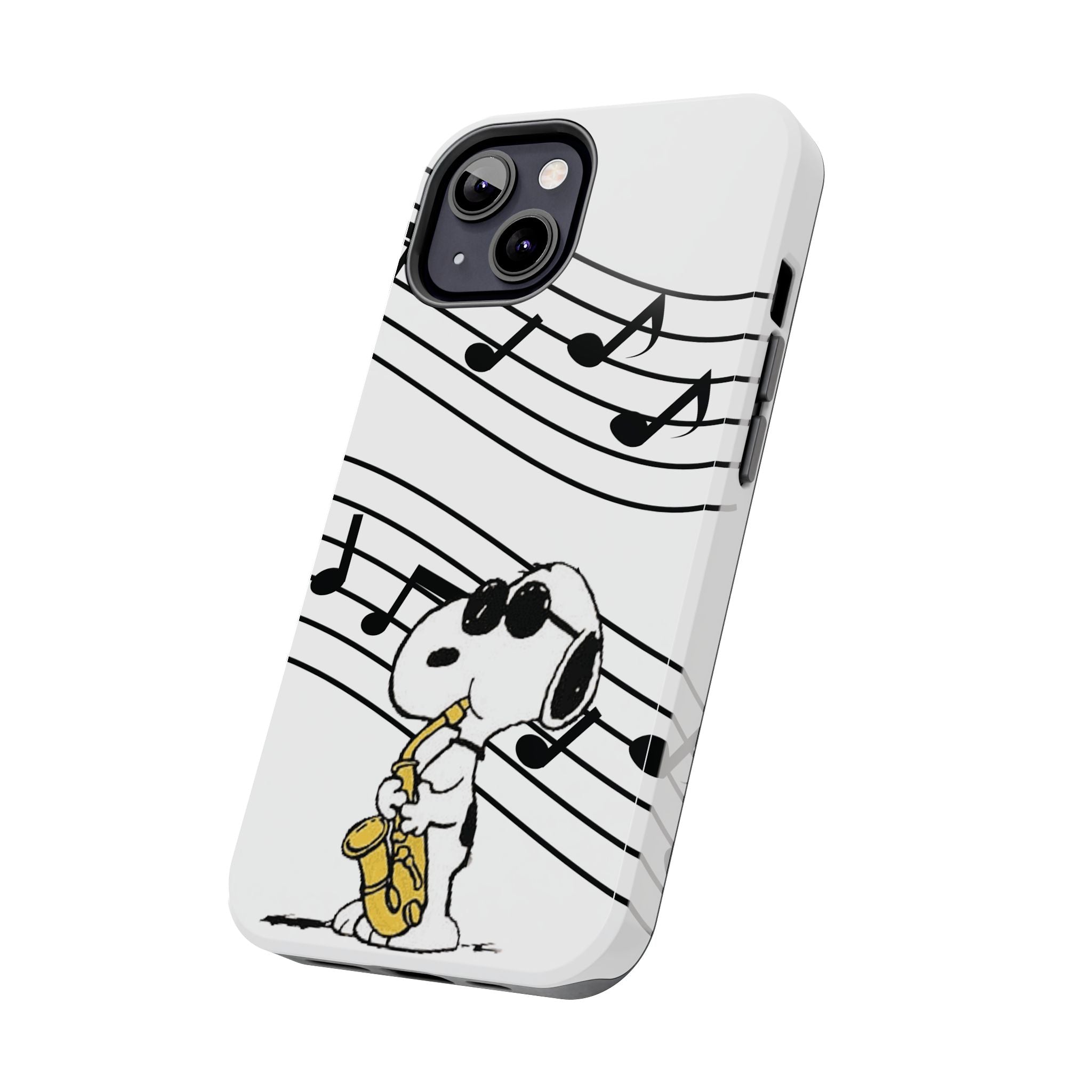Snoopy Saxophone Tough Phone Case — Musical Notes Protective Cover