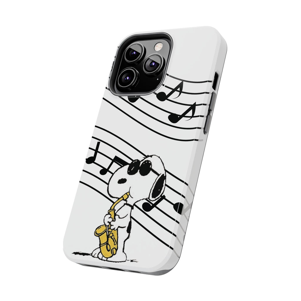 Snoopy Saxophone Tough Phone Case — Musical Notes Protective Cover